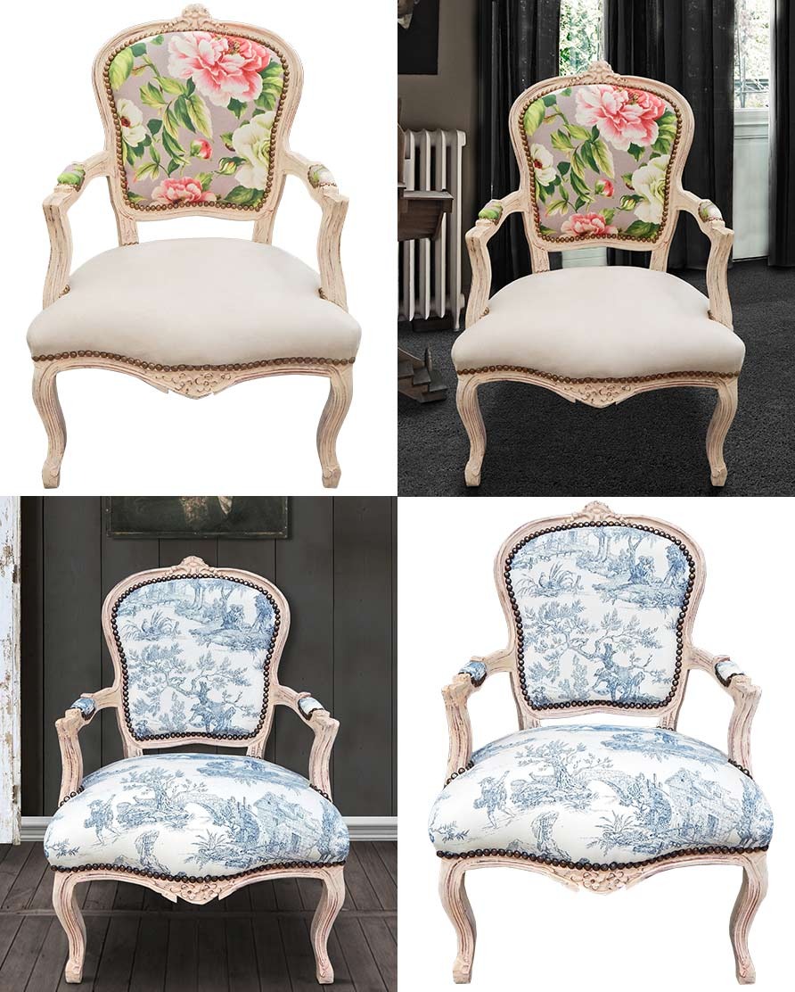 new collection romantic Louis XV armchair tendency Royal Art Palace